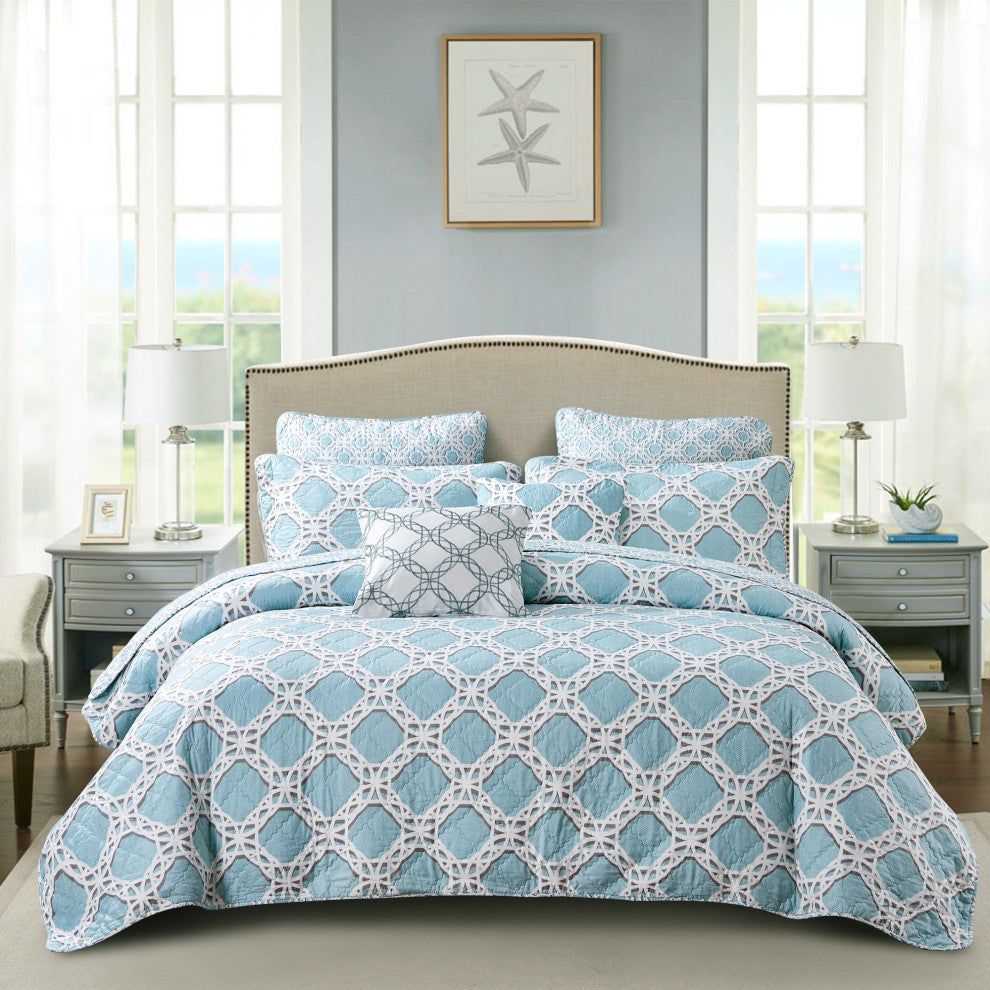 Monroe Quilted 7 Piece Bed Spread Set, Monroe, King