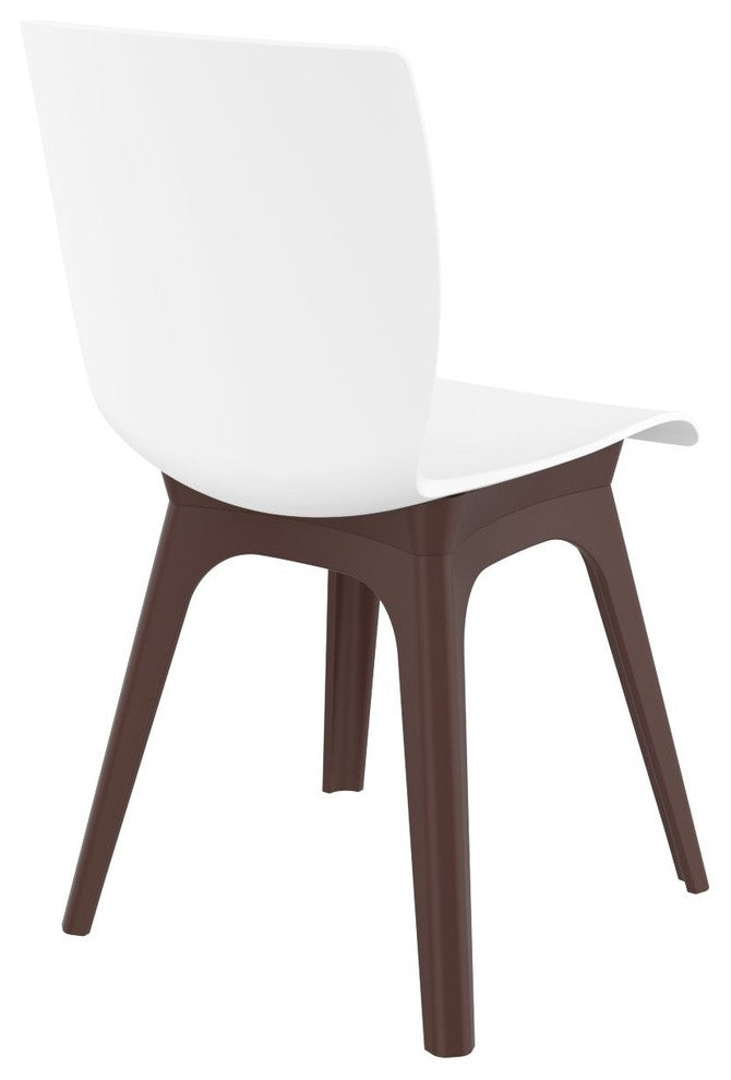 Compamia Mio PP Modern Chair, Set of 2, Brown White