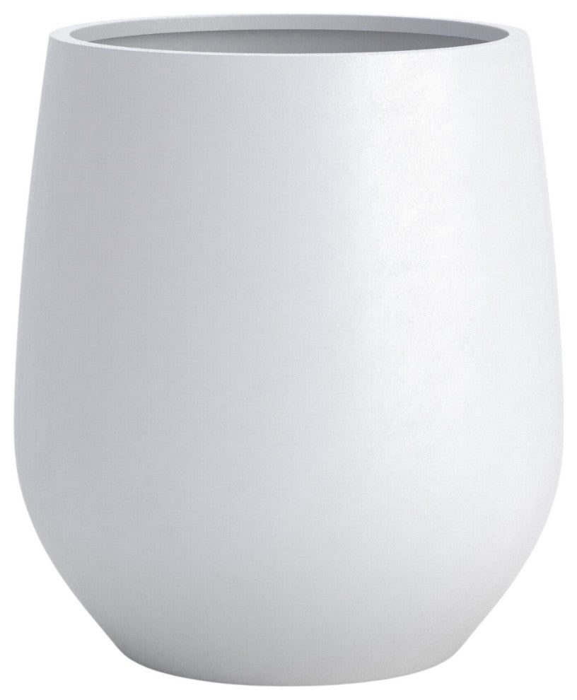 DTY Signature Mount Wilson 1-piece Fiberstone Tapered Planter, White, Medium