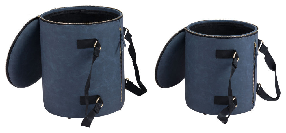 Candice Ottoman Storage Set Blue