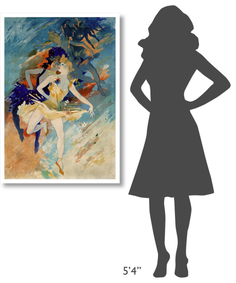 "Les Arts / La Danse" Digital Paper Print by Jules Cheret, 29"x42"