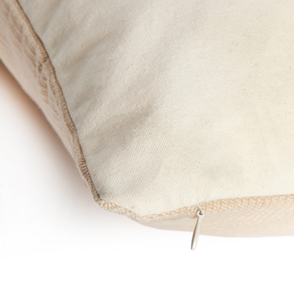 Handwoven Merido Pillow, Beige, 22"x22"