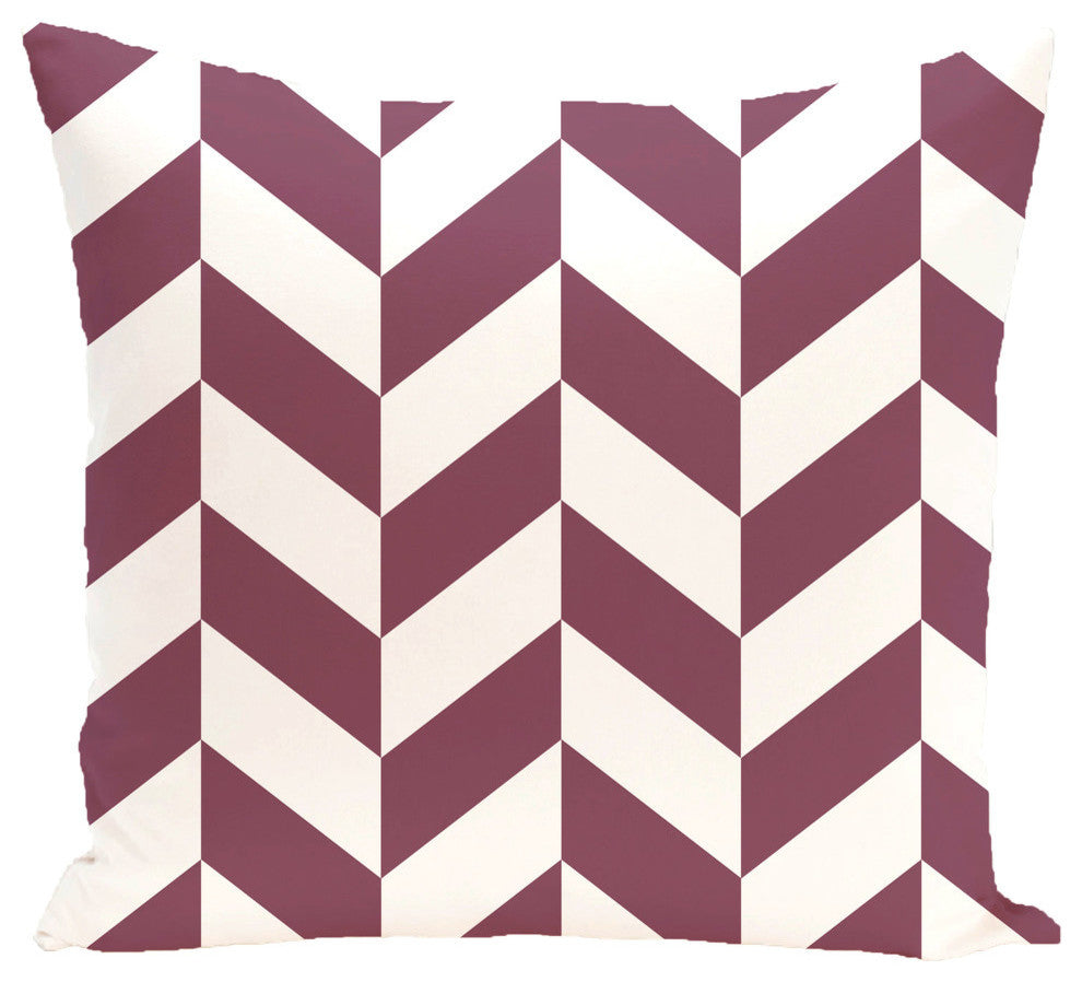 Zigzag Jag Geometric Print Pillow, Passion Flower, 16"x16"