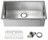 KIBI Handcrafted Undermount Single Bowl 16 Gauge Stainless Steel Kitchen Sink, 3