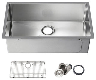 KIBI Handcrafted Undermount Single Bowl 16 Gauge Stainless Steel Kitchen Sink, 3