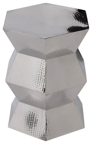 Renzo 16" W Stainless Steel Modern End Table