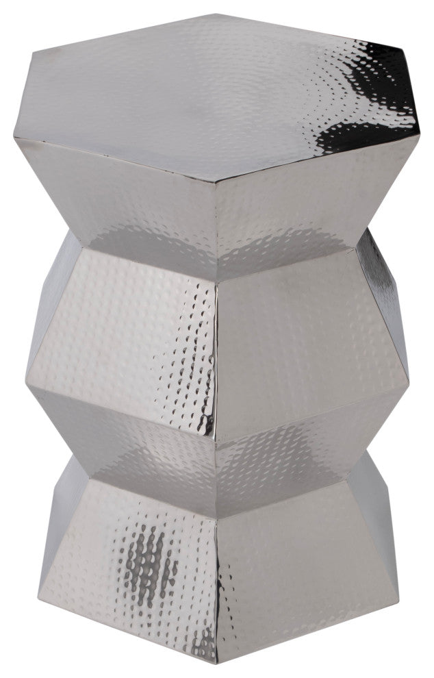 Renzo 16" W Stainless Steel Modern End Table