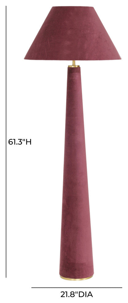 Graham Velvet Floor Lamp, Burgundy