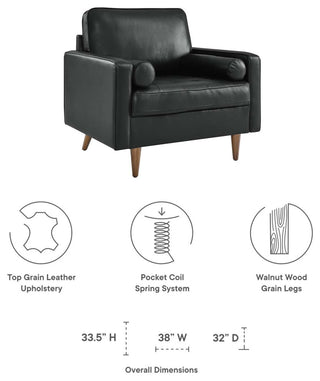 Valour Leather Armchair, Black