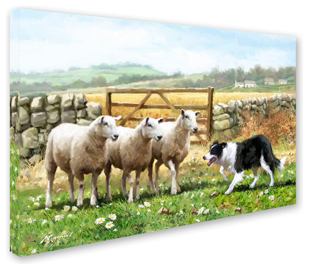 The Macneil Studio 'Sheepdog With Sheep' Canvas Art, 24"x16"