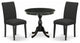 3 Pc Dinette Set S, 1 Wooden Table, 2 Black Chairs,Black