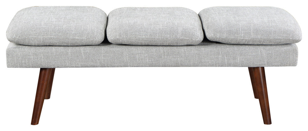 Amanda 54" Mid-Century Bench, Gray