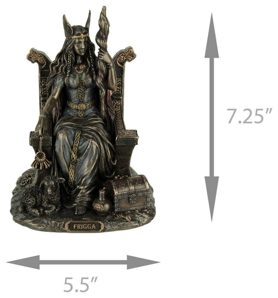 Frigga Norse Goddess Of Love Marriage and Destiny Sitting On Throne Statue