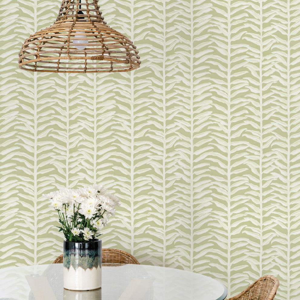 Painted Vine Peel and Stick Wallpaper, Green