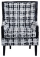 Black and White Upholstered Accent Chair