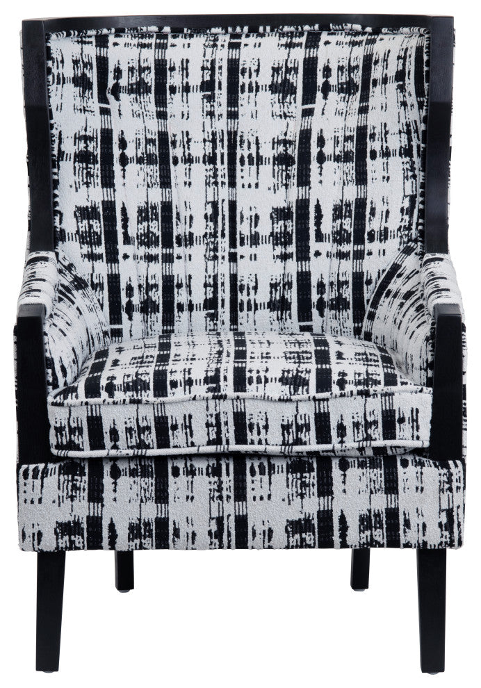 Black and White Upholstered Accent Chair