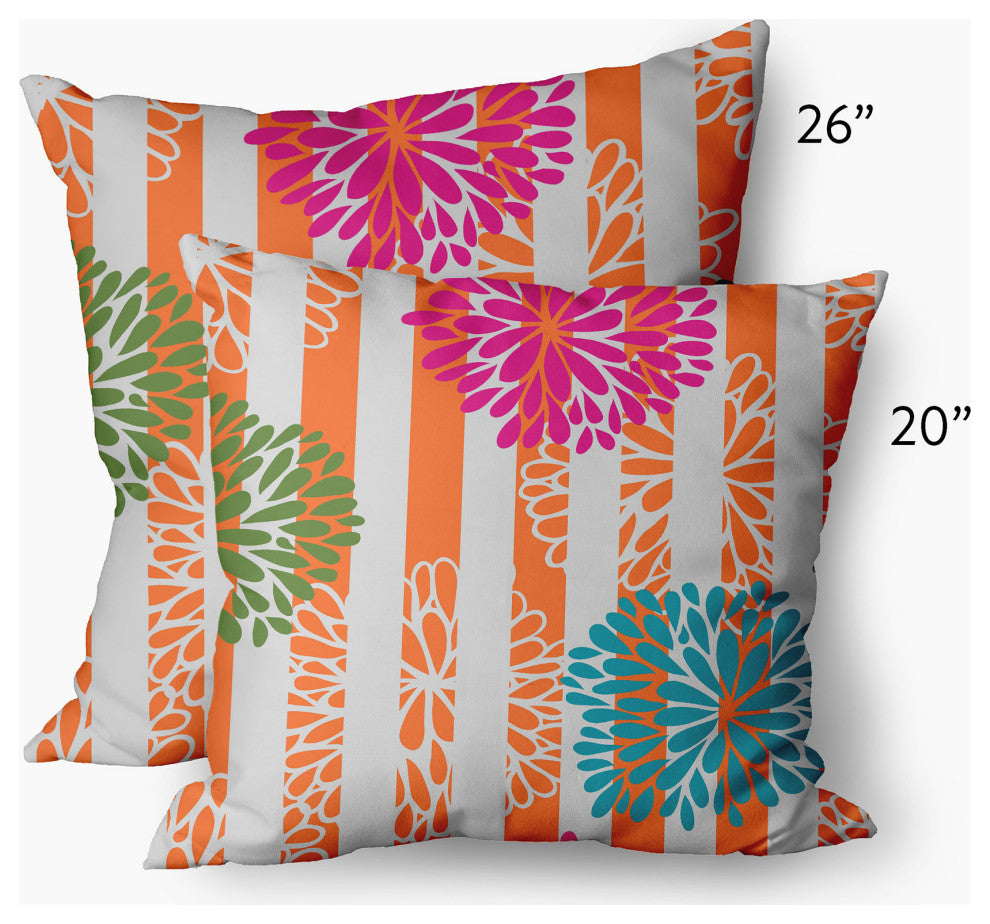 Flower Bursts Decorative Throw Pillow, Pink, 20"x20"