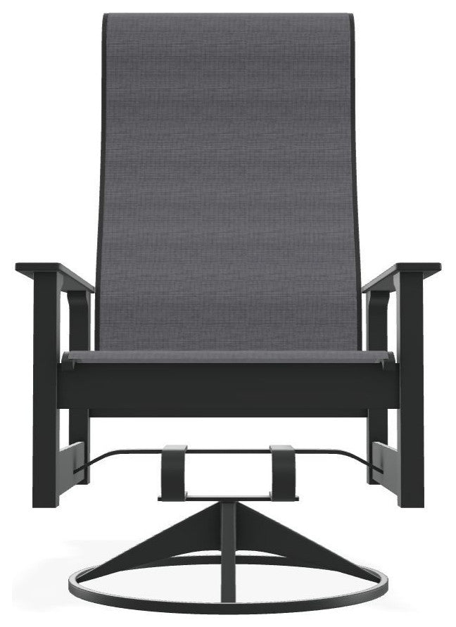 Leeward Sling Outdoor Swivel Rocker, Augustine Pewter/Graphite