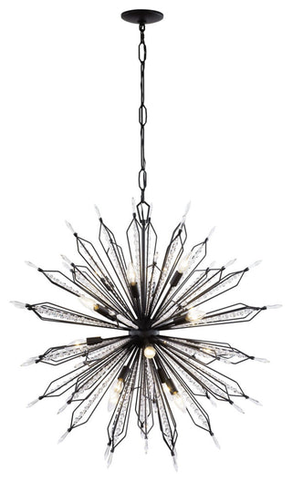 Varaluz 311P16 Orbital 16 Light 36"W Crystal Sputnik Chandelier - Gold Dust