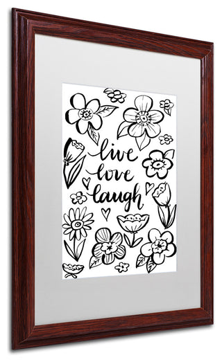 Elizabeth Caldwell 'Live Love Laugh' Art, Wood Frame, White Mat, 16x20
