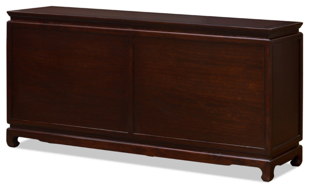 Dark Cherry Elmwood Chinese Longevity Sideboard