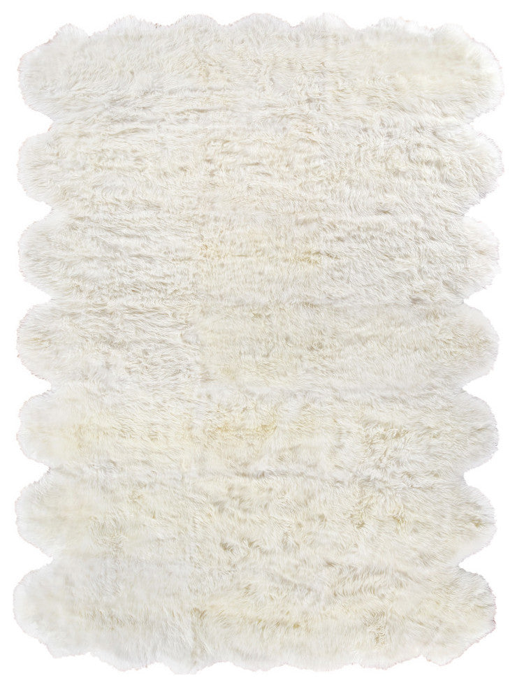 Sheepskin Shag Wool Ivory Area Rug