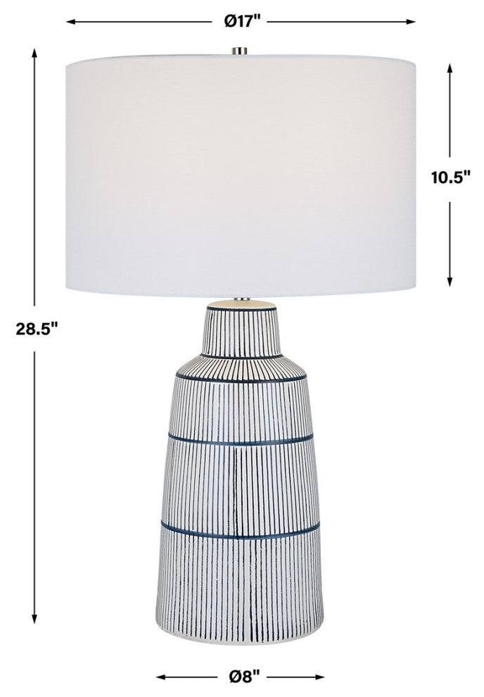 Uttermost Breton Table Lamp 30059-1, Nautical Stripe