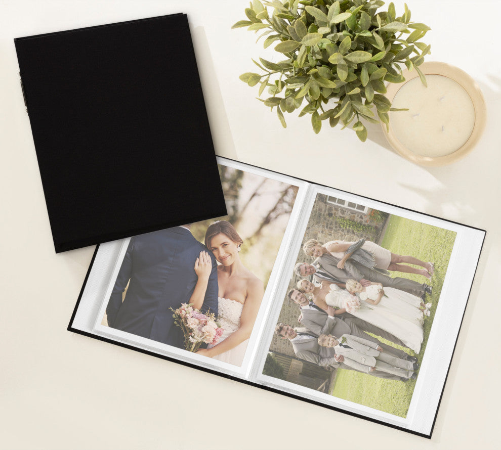 Cydney Set of 4 Fabric Photo Albums, Black 40 Photos