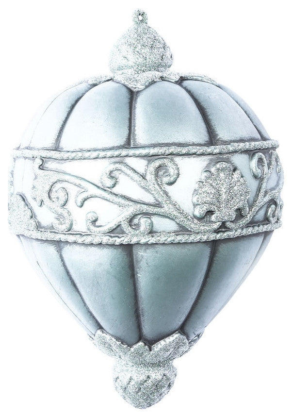 11" Antique Scroll Drop Christmas Ornament. , Limestone, 11"