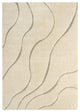 Abound Abstract Swirl 5x8 Shag Area Rug Creame and Beige