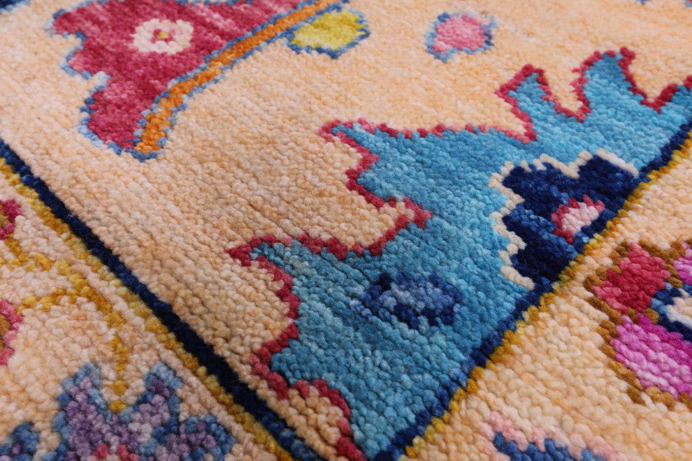 Turkish Oushak Handmade Wool Rug 9' 11" X 14' 2" - Q16109