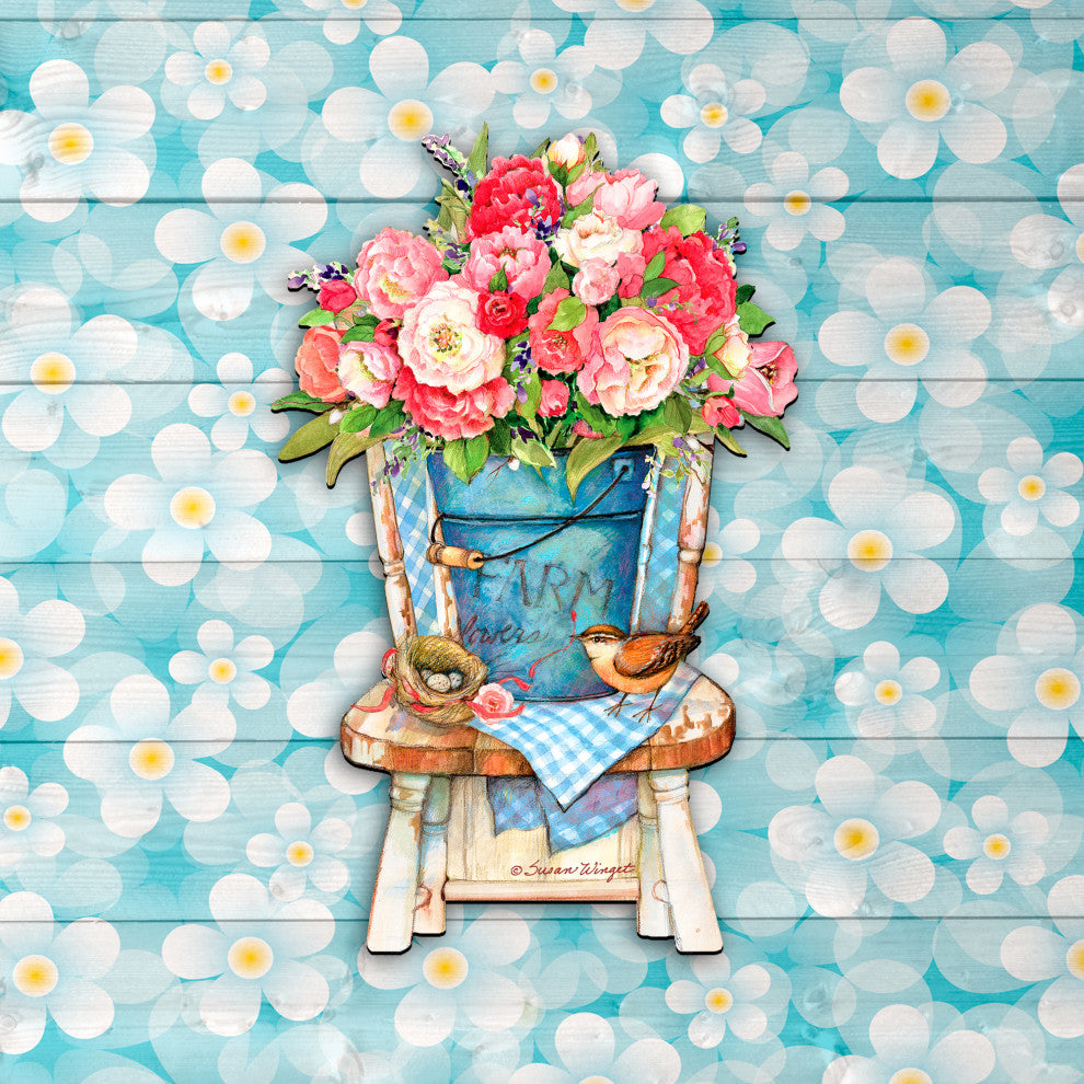 Peonies Bouquet Easter Door Decor