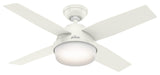 Hunter Fan Company 44" Dempsey Fresh White Ceiling Fan With Light/Remote