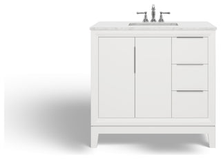 The Ezra Bathroom Vanity, Pure White, 36", Single Sink, Freestanding