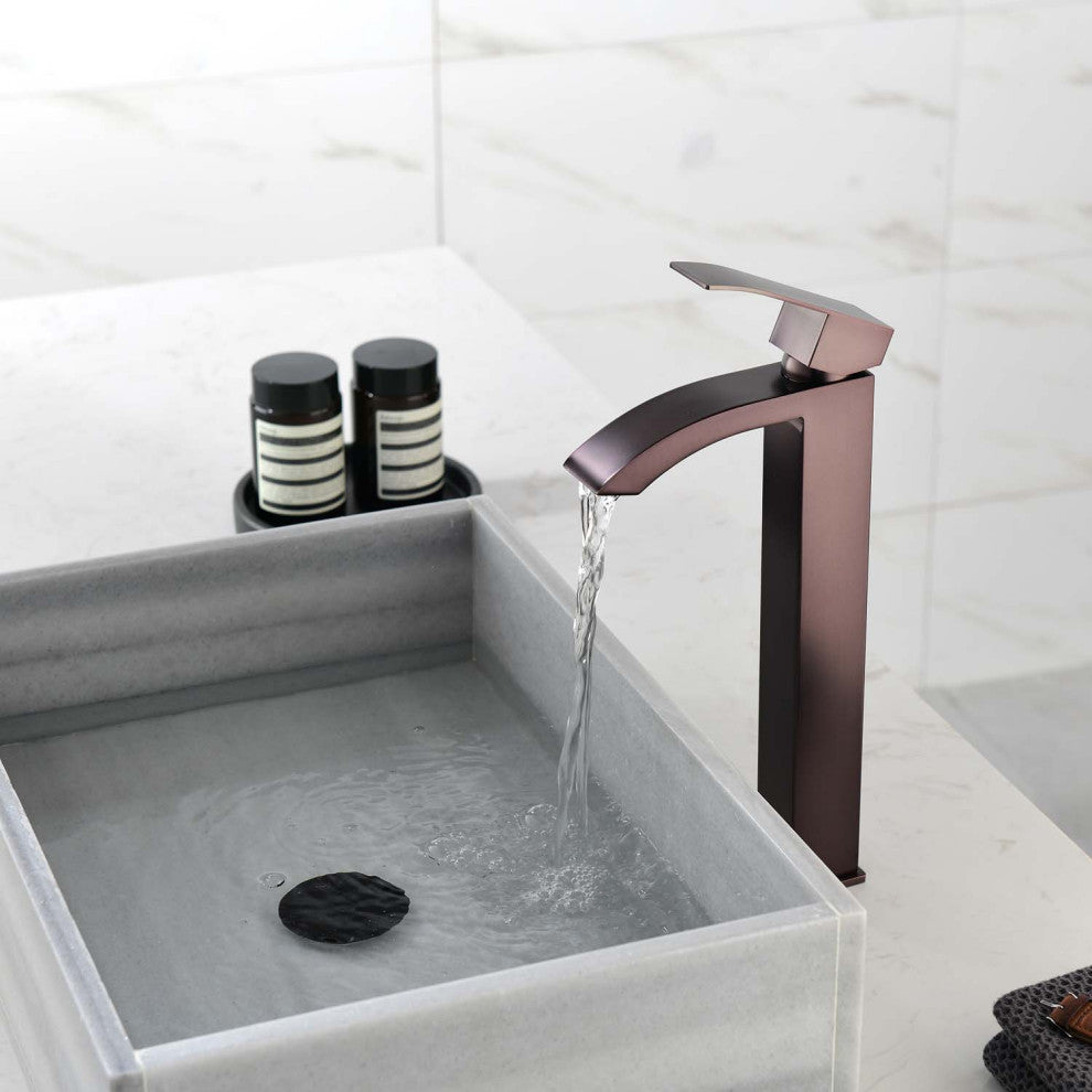 Givingtree Single Lever Operation Single Hole Bathroom Faucet,Brown