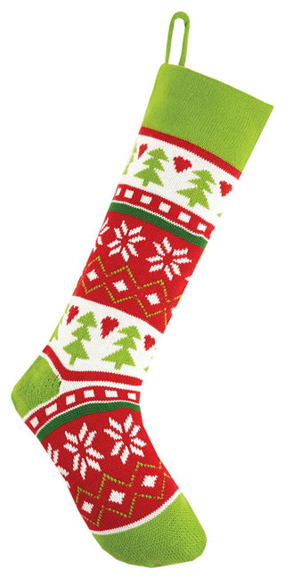 Tree Fair Isle Knit Stocking