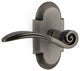 Cottage Plate With Swan Lever, Antique Pewter, Privacy, Right-Handed