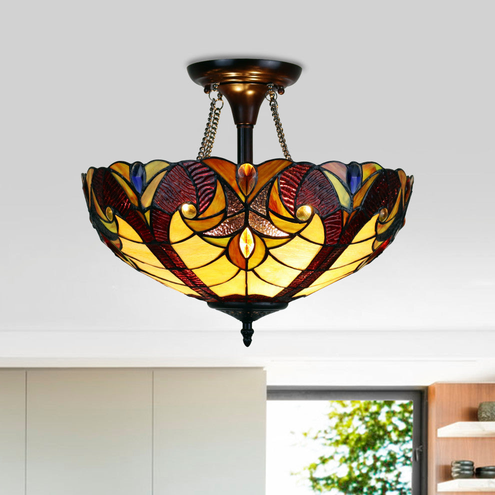 CHLOE Lighting CH38632AV16-UF2 ADIA Victorian Dark Bronze 2 Light Semi-Flush