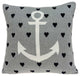 18" X 5" X 18" Nautical Blue Pillow Cover With Down Insert