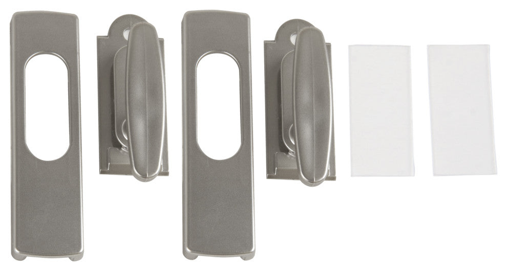 Self-Adhesive Wall Hooks, Set of 2, Satin Nickel