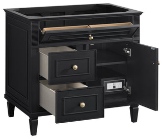 Lorelai 36" Single Vanity, Black Onyx, 3 CM White Zeus Top