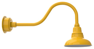 8in.  Yellow Gooseneck Barn Light with Contemporary Arm