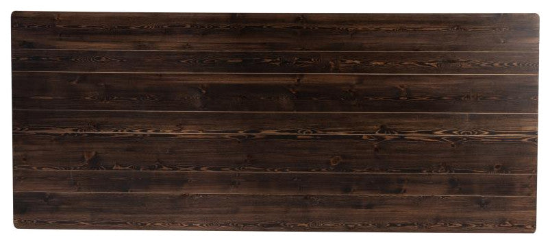 HERCULES Series 8' x 40" Solid Pine Folding Farm Table, Mahogany