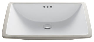 Elavo Ceramic Rectangle Undermount Bathroom Sink, White