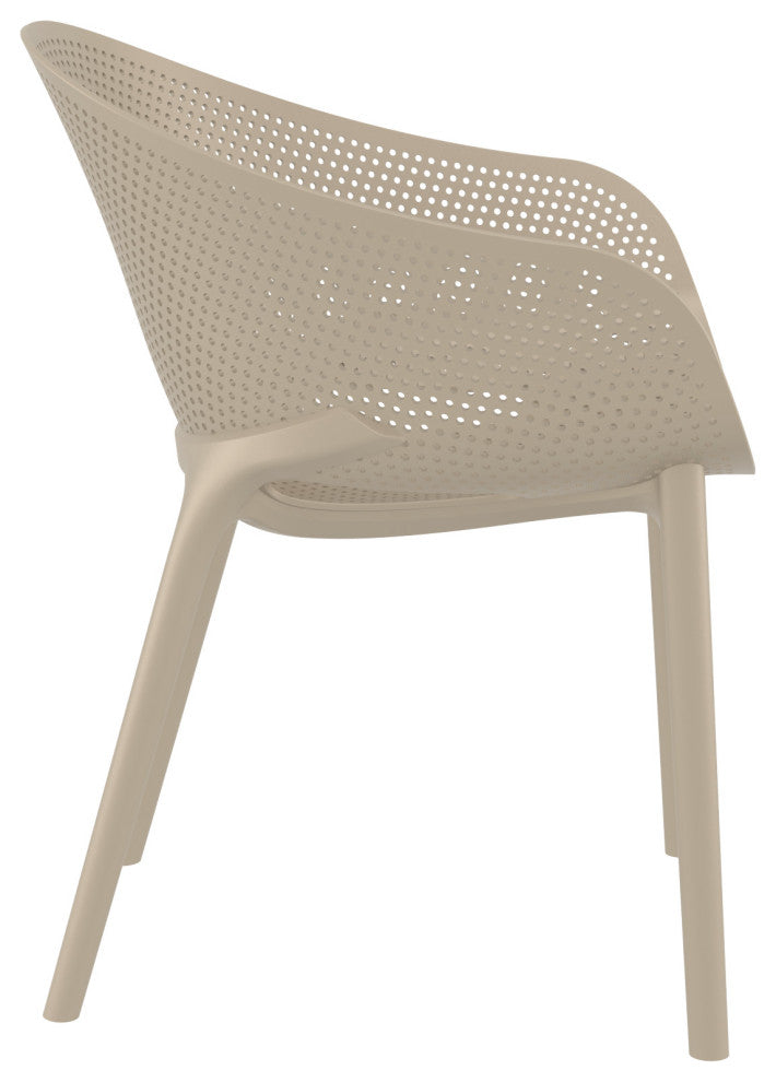 Sky Pro Stacking Dining Chair Taupe Set of 2