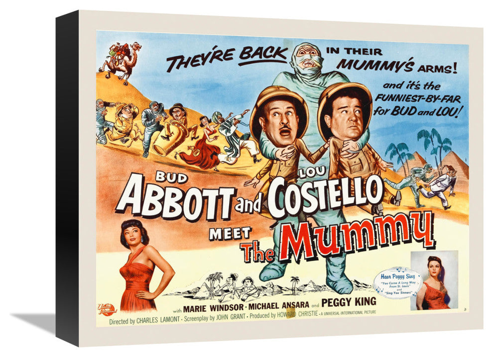 "Abbott & Costello - Meet The Mummy" Canvas Giclee, 16"x13"