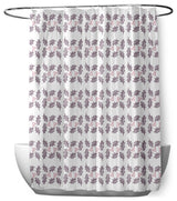 70"Wx73"L Holly Stripes Shower Curtain, Light Purple