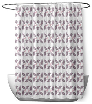 70"Wx73"L Holly Stripes Shower Curtain, Light Purple