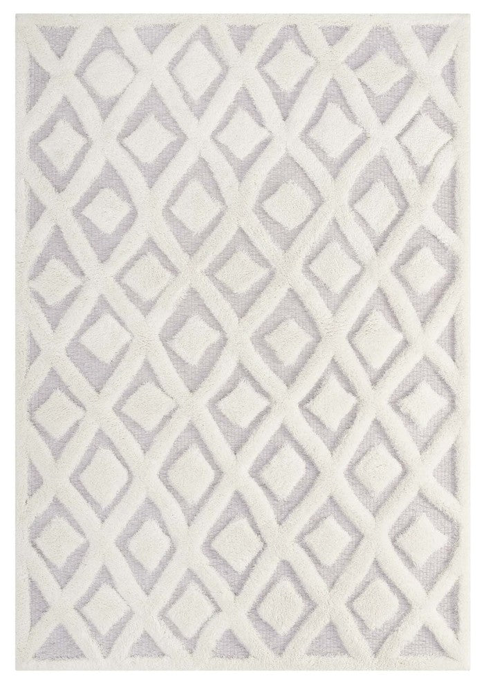Morsel Abstract Diamond Lattice 5x8 Shag Area Rug