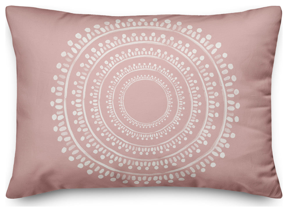 Centered Pink Boho Circle 20x14 Spun Poly Pillow